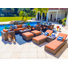 Sorrento Collection In Brown 15 - Person Patio Conversation Set with Cushions