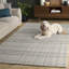 Laine abstraite touffetée à la main; Tapis d'intérieur en coton rayé-330627696