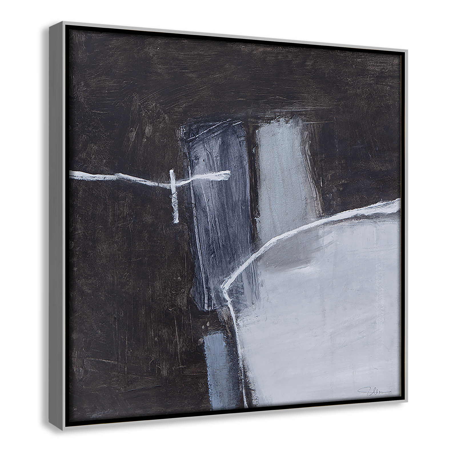 Graphite Gemstones Collection "Graphite Gemstones I" Print, Silver, 13.5" H x 13.5" W