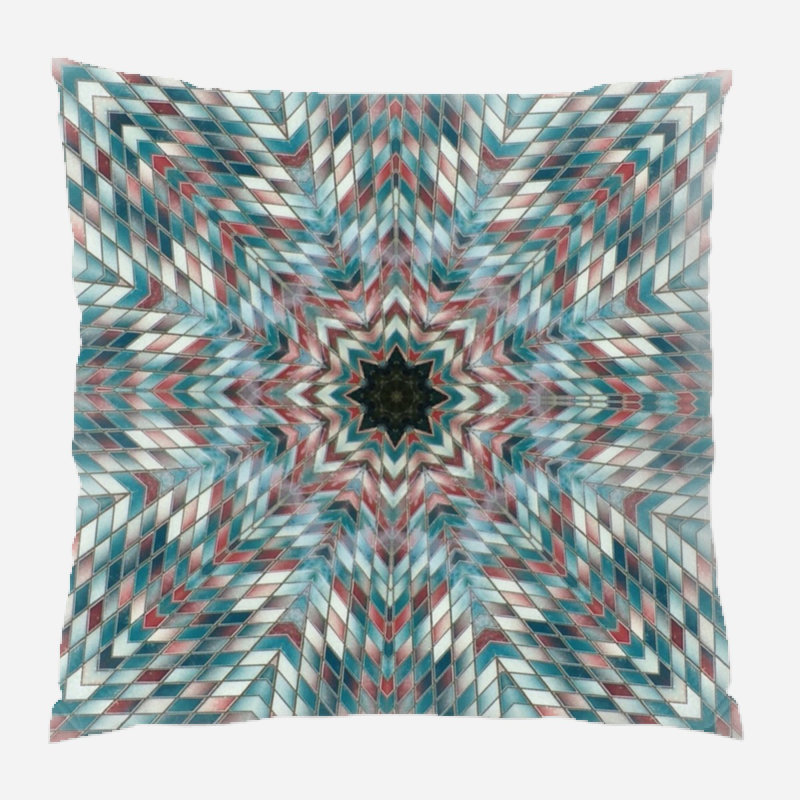 Geometric Microsuede Reversible Throw Pillow