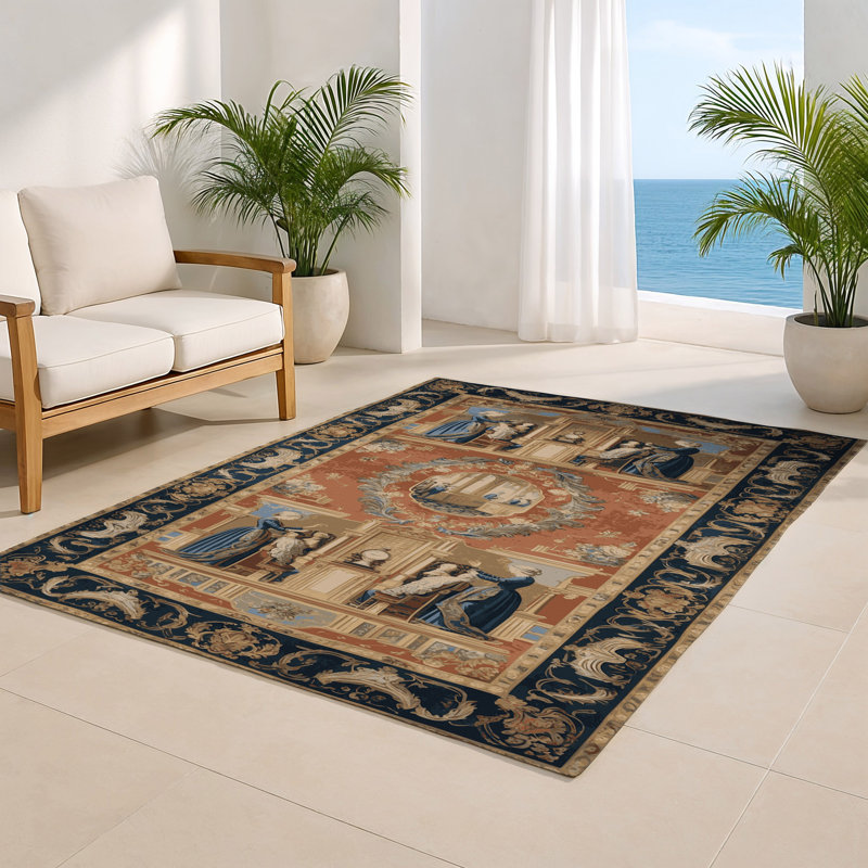 Tapis d'intérieur et d'extérieur brun français, Rectangulaire 2 pi x 3 pi