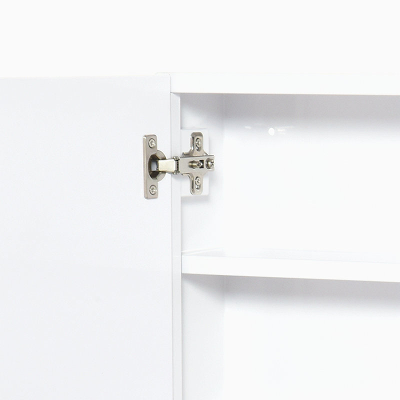 Armoire de salle de bain à miroir, armoire à pharmacie à cadre en acier 24 po x 22 po, rangement mural avec portes doubles