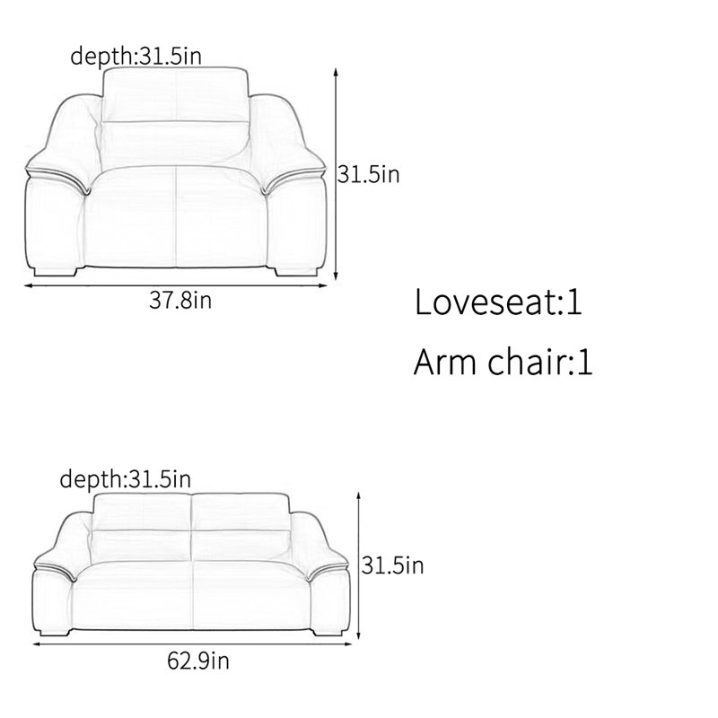 Simple elegant comfortable sofa set