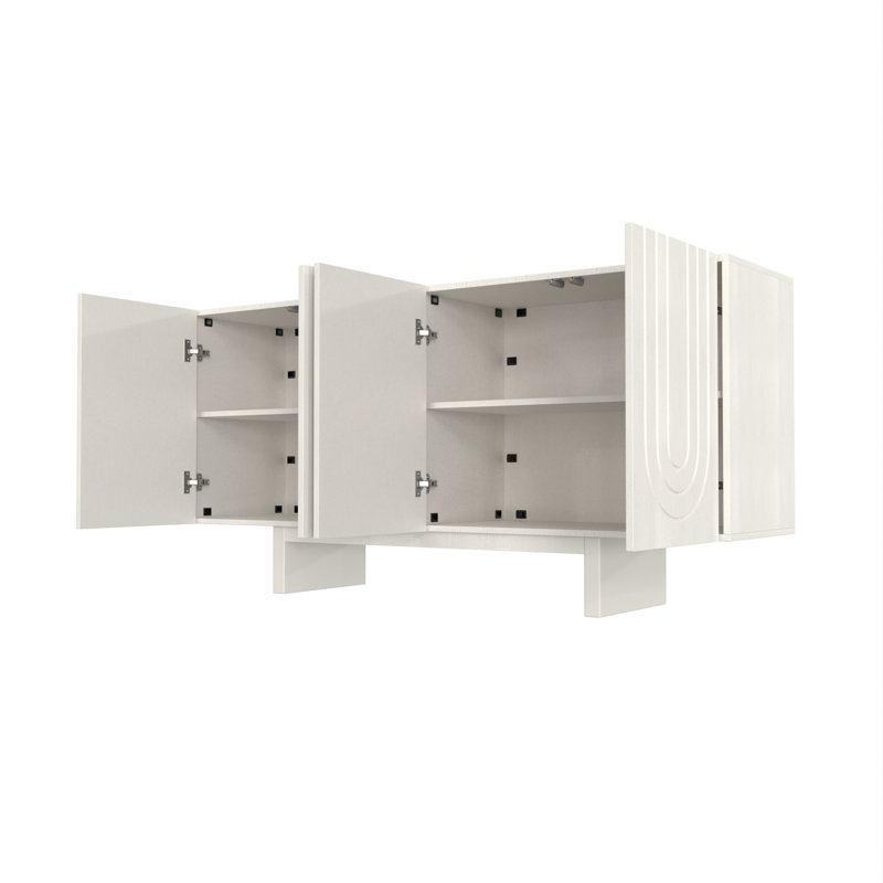Deantre 63" W Modern Wood Buffet Sideboard, Cream