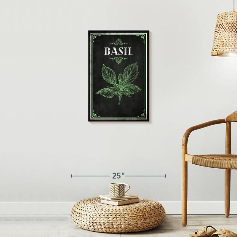 Basilic frais sur toile, H 24 po x l 16 po x P 1,25 po