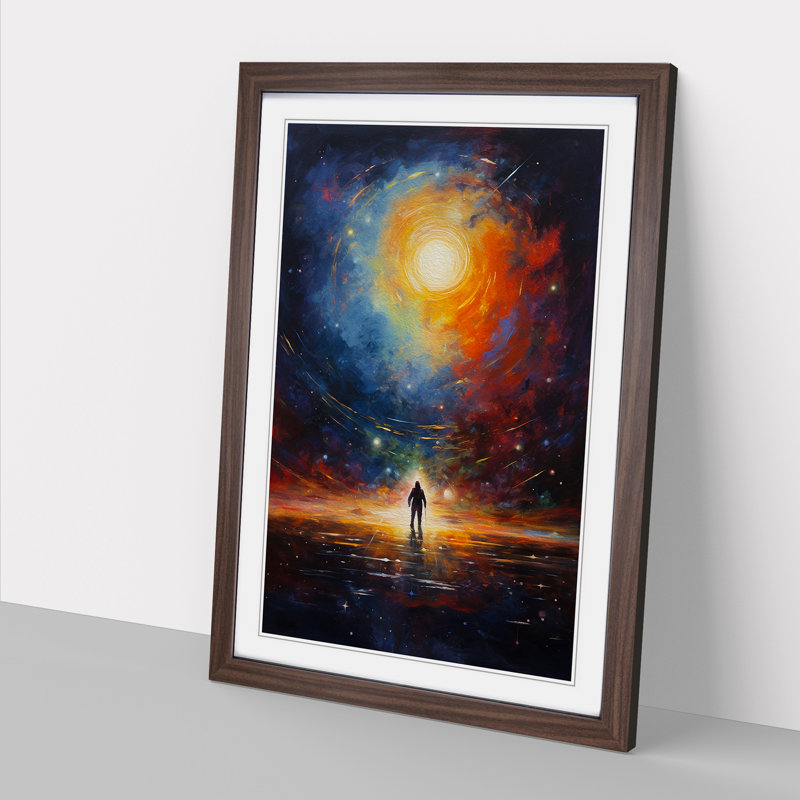 Universe Action Painting Art - Framed Print, 34cm H x 25cm W, Walnut Framed