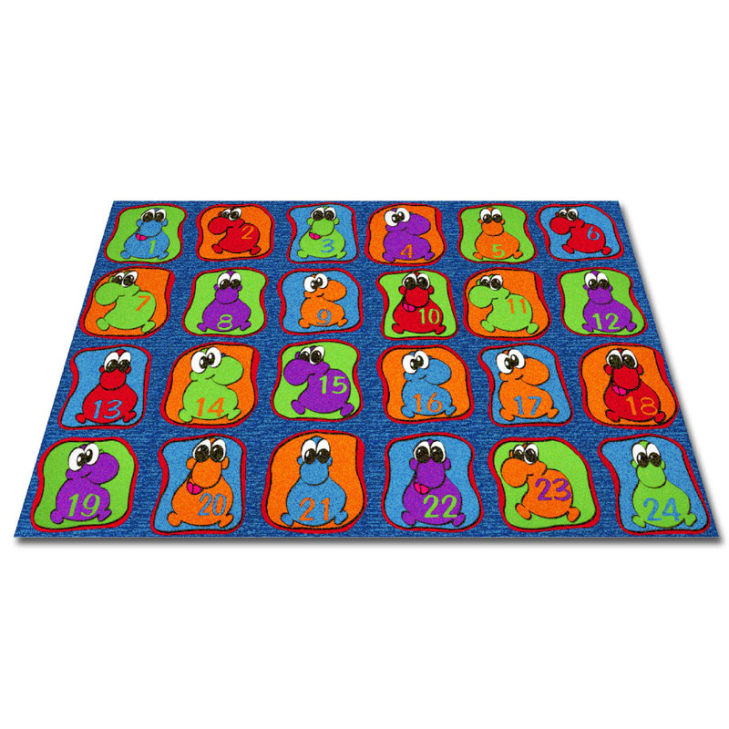 Tapis de classe KidCarpet.com « Petites créatures mignonnes » avec grille d'assise, 122 x 183 cm, Rectangle 4 pi x 6 pi