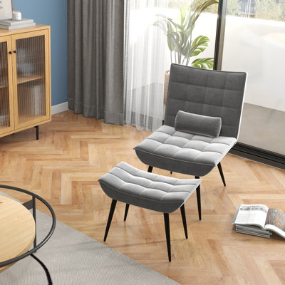 Krystal Accent Chair with Footstool