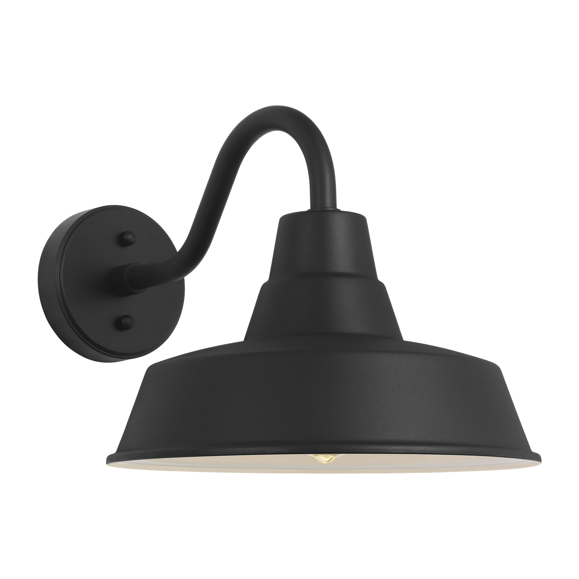 Single Light Dome Outdoor Wall Light, 10.75" H x 12" W x 17.13" D, Textured Black, No