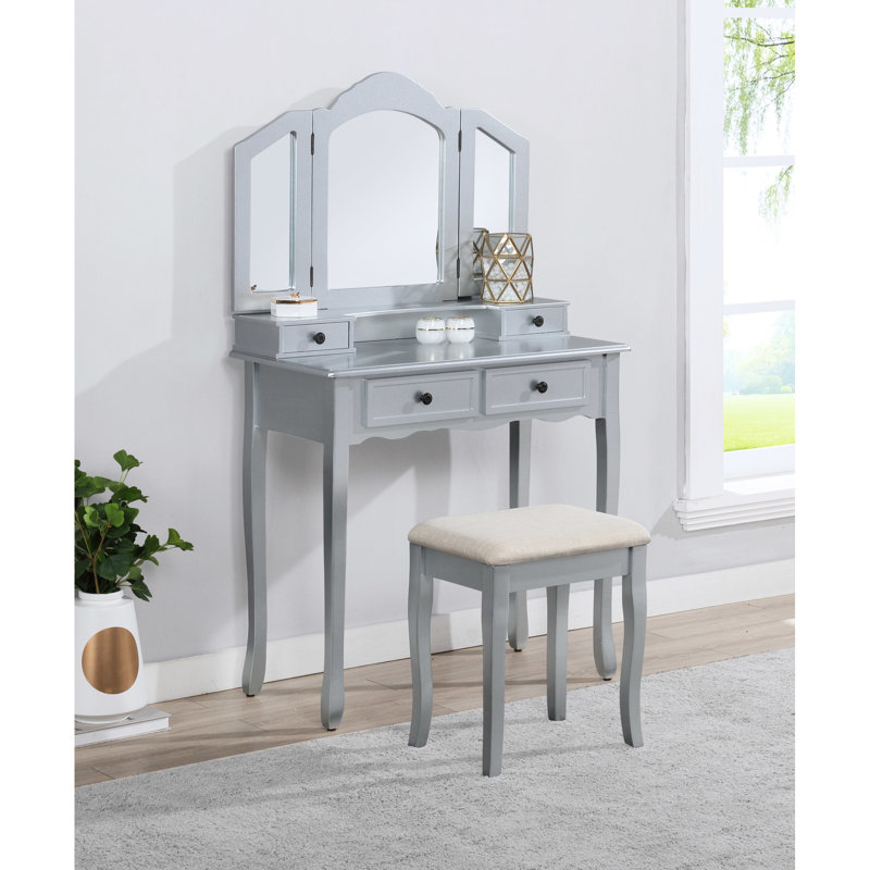 Meuble-lavabo moderne en bois argenté, Argent
