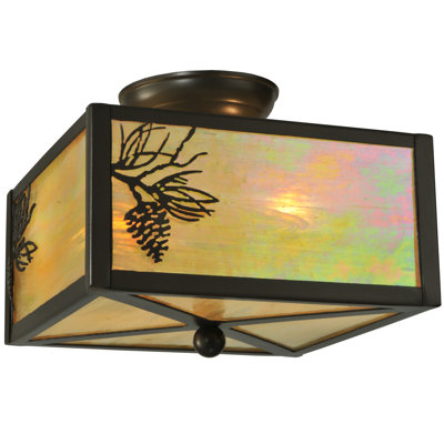 Plafonnier encastré carré 2 lumières 10" unique
