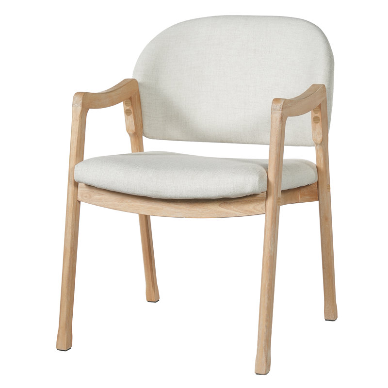 Chaise de salle à manger rembourrée Lucerne, 4, Beige Cushion/Natural Frame