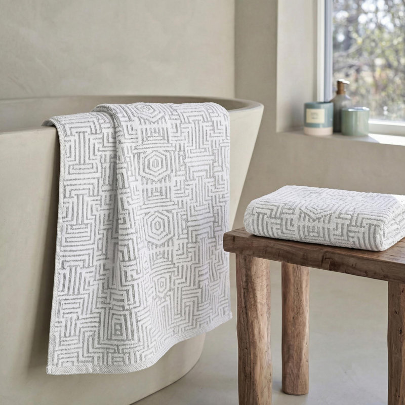 Serviettes de bain Jasper, Platine