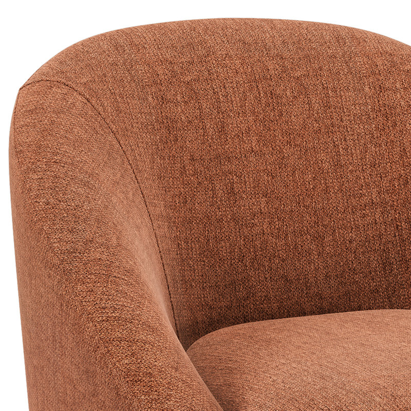 Redding Rust Upholstered Mid-Century Modern Accent Chair with Wood Legs