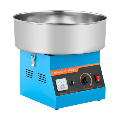 Machine à barbe à papa commerciale commerciale en coton 1000W avec bol en acier inoxydable de 15 pouces, bleu