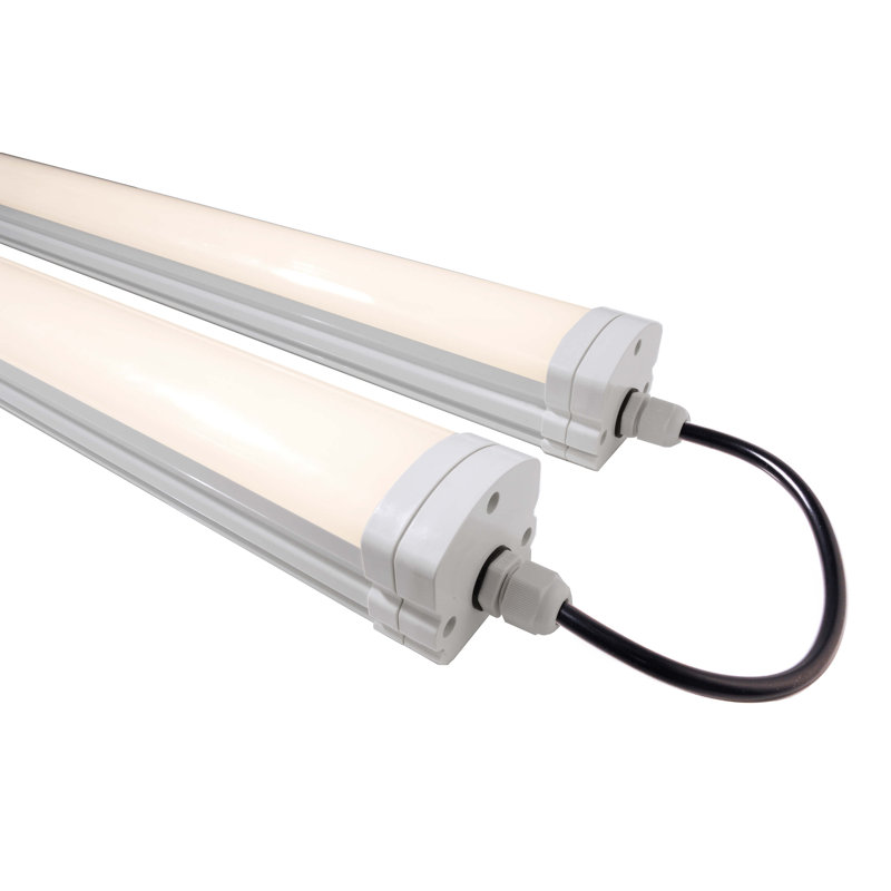 White LED Outdoor Flush Mount, 5.6cm H x 129.6cm W x 15.5cm D