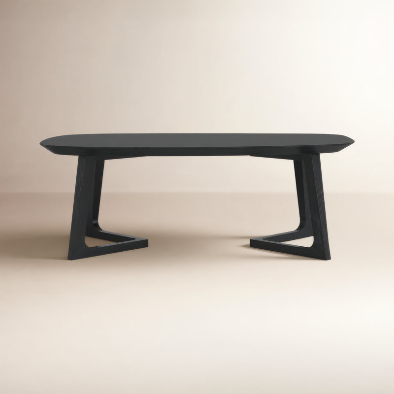 Fischer Solid Wood Coffee Table, 14.75" H x 42" L x 27.5" W, Black