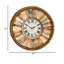 Horloges murales rétro fabriquées à la main, quartz silencieux sans tic-tac, à piles, style chiffres romains, (couleur rétro)