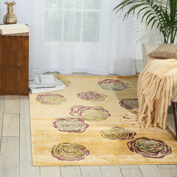 Alexandera Viscose Floral Indoor Rug