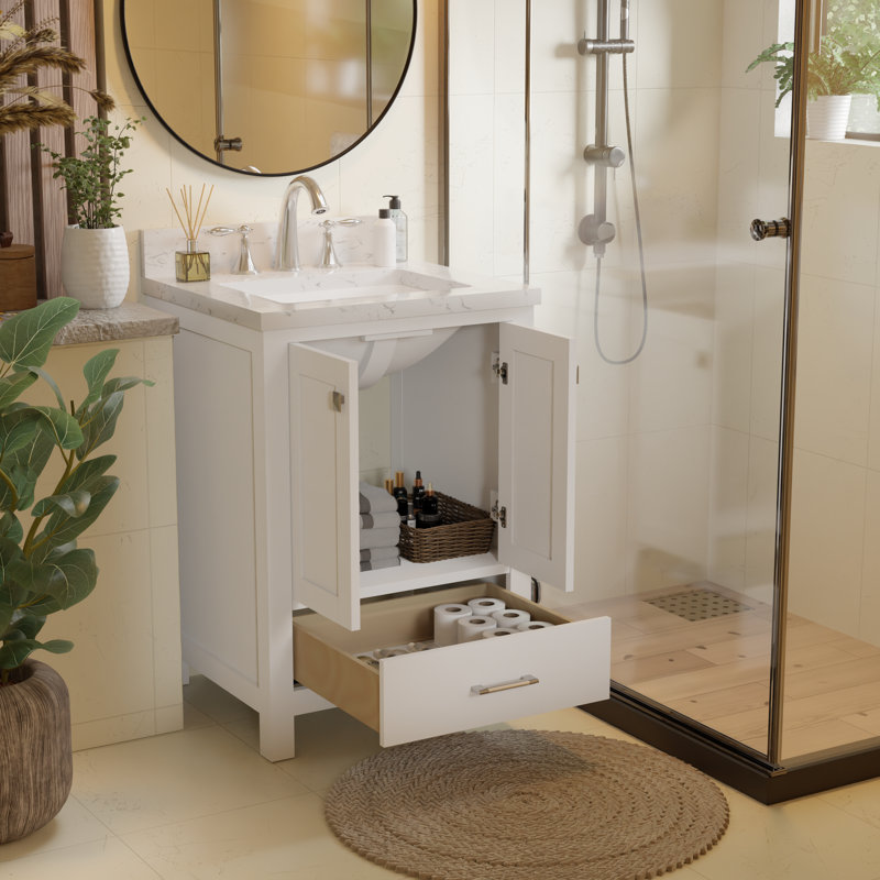 Itia Single Bathroom Vanity Set, White