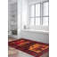 Tapis rouge foncé Dequita 3 pi 5 po x 6 pi 4 po