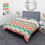 Chevrons multicolores - ensemble de housse de couette abstrait - microfibre de polyester-1656863697