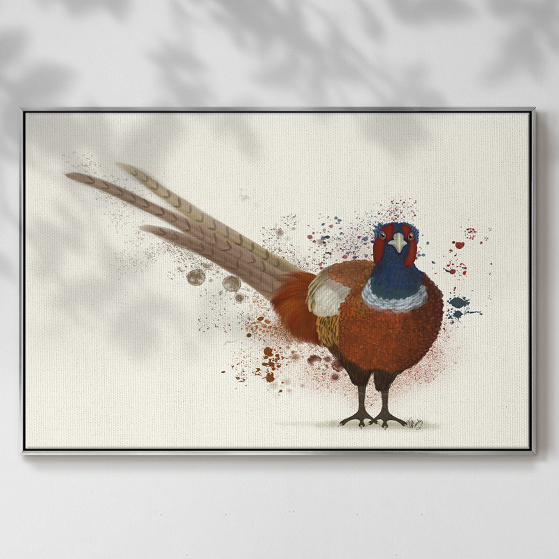" Pheasant Splash 7 ", 25" H x 37" W x 2" D, Silver