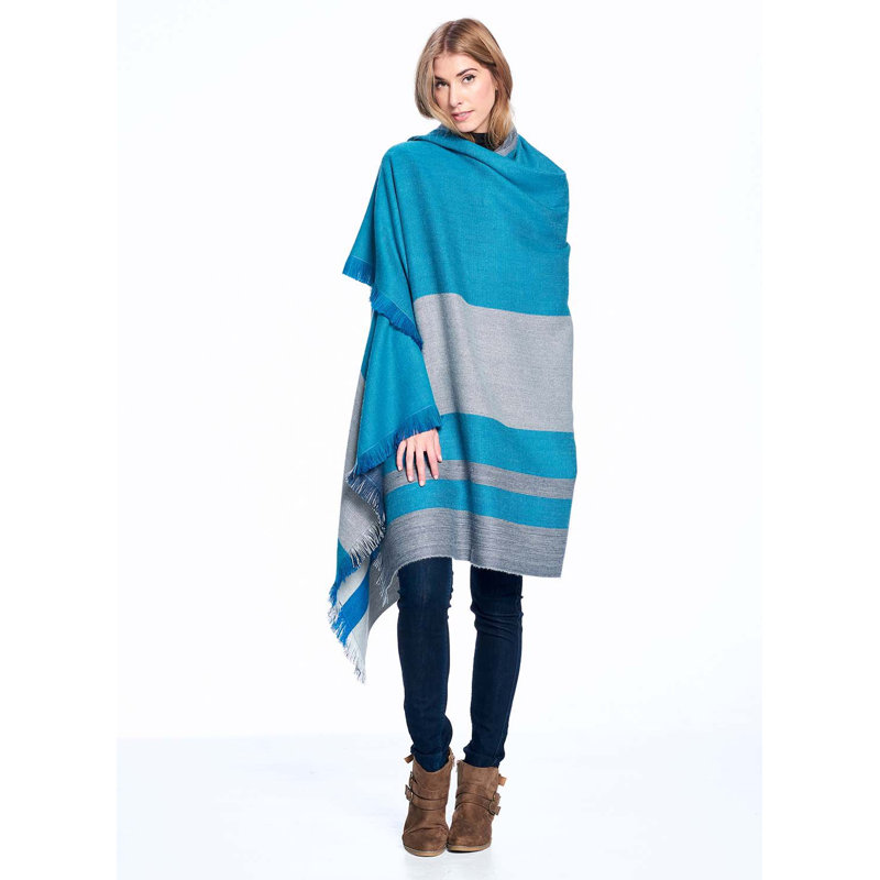 Hand Woven Throw Blanket, Blue Nile