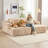 Velvet Compressed Chaise Lounge Boneless Foam Convertible Sleeper Sofa No Assembly for Small Spaces-838215470