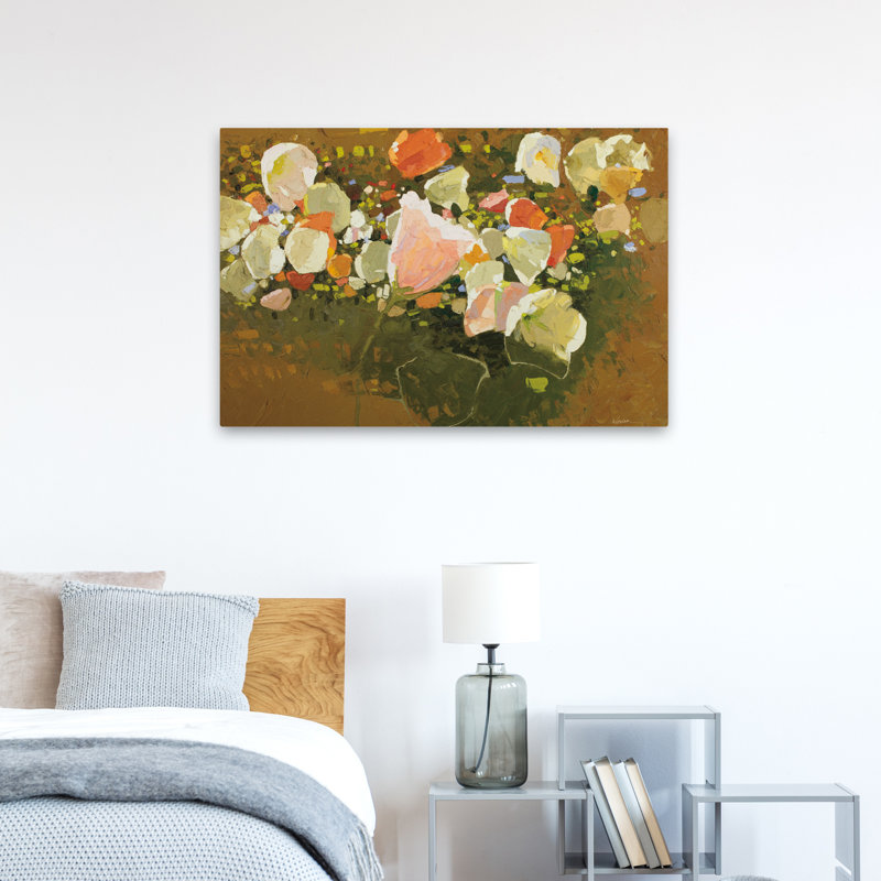 Blooms floral - rétro-éclairé en tabac, H 24 po x l 36 po