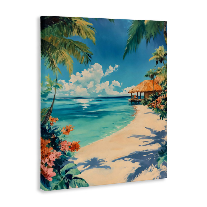 Toile tropicale Cabana, par Franklyn Gregory, H 20 po x l 16 po