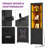 Aspenn 67" H Corner Bookcase with LED Light, Corner Storage Cabinet with Adjustable Shelf-2090997709