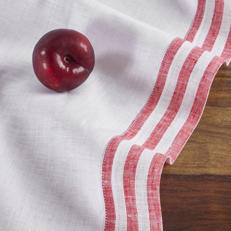 Mila - 100% Pure Linen Table Throw, Red