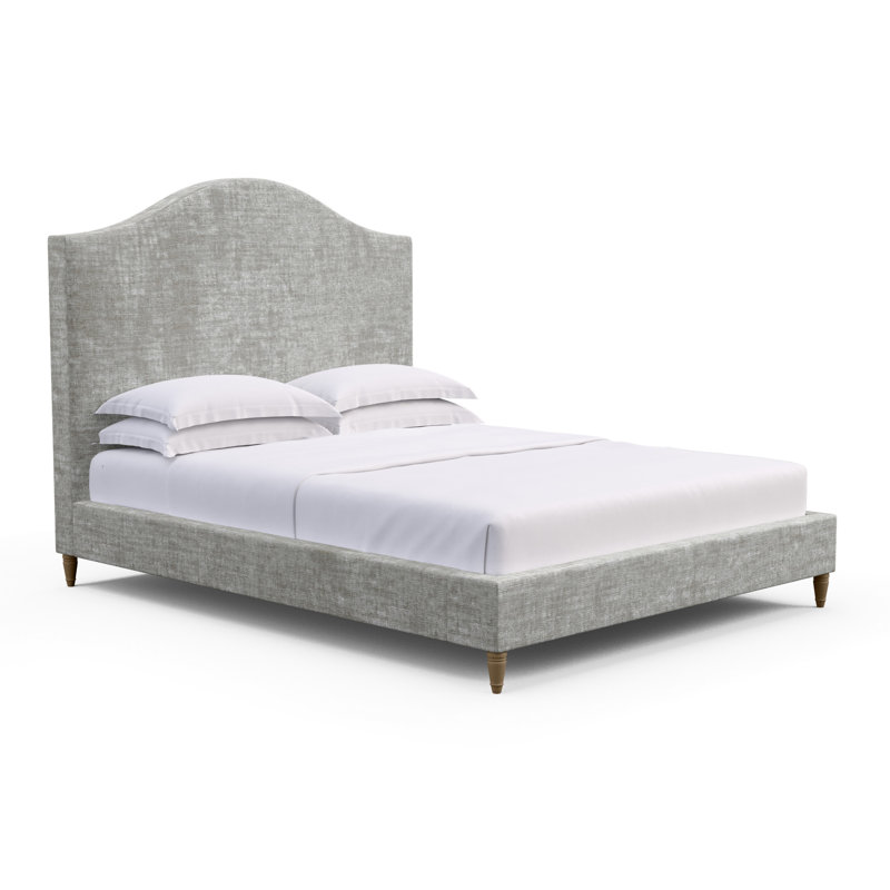 Montague Upholstered Standard Storage Bed, Twin, Crushed Velvet Silver Streak, Weathered