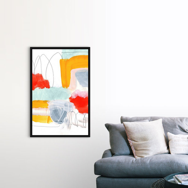 Reproduction d’art sur toile, "abstract painting XVI" par Iris Lehnhardt, H 50 po x l 34 po x P 1,75 po, Cadre noir