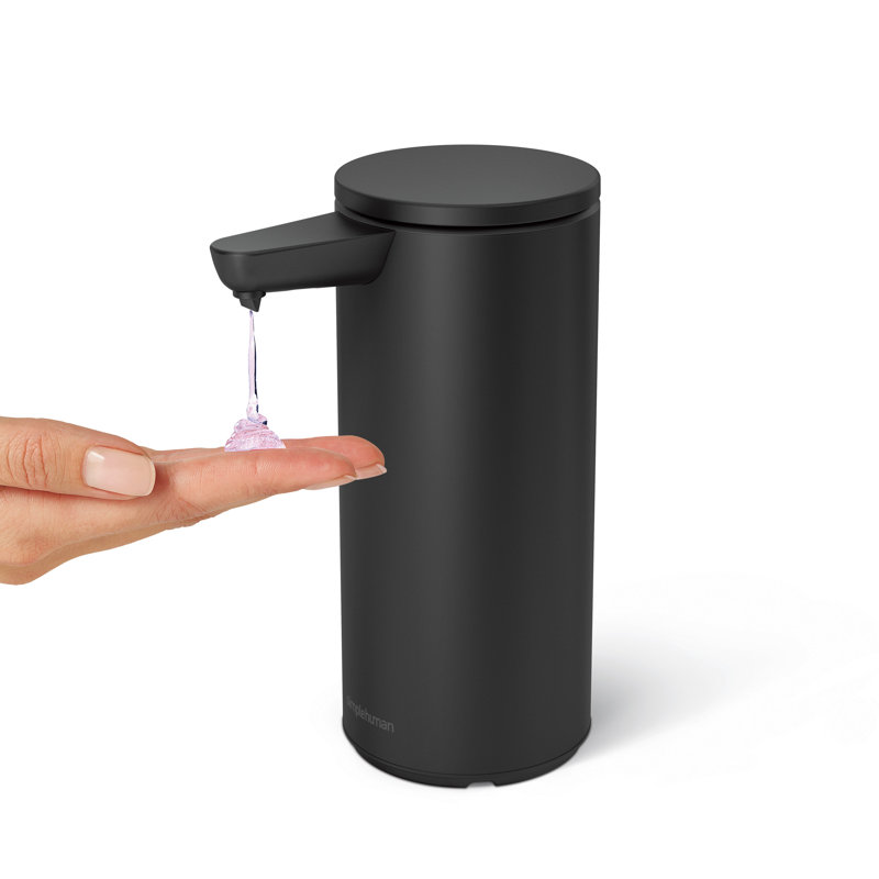 simplehuman 9 oz. Touch-Free Rechargeable Sensor Liquid Soap Pump Dispenser, Matte Black