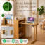 Bureau pliant moderne en bambou 39 po avec rangement-368995088-368995091