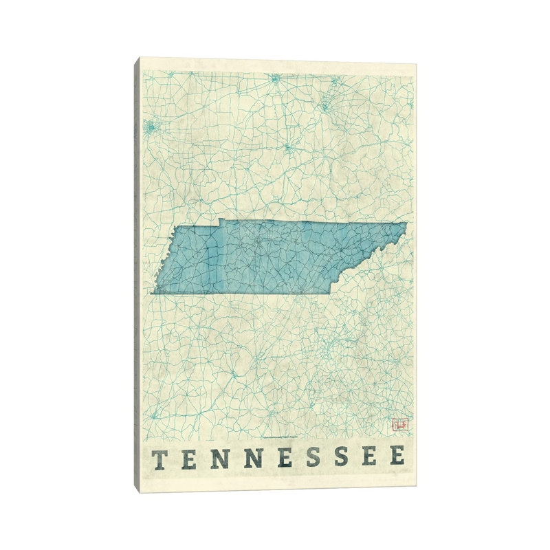 Tennessee Map by Hubert Roguski - Wrapped Canvas Print, 66.04 cm H x 45.72 cm W x 3.175 cm D