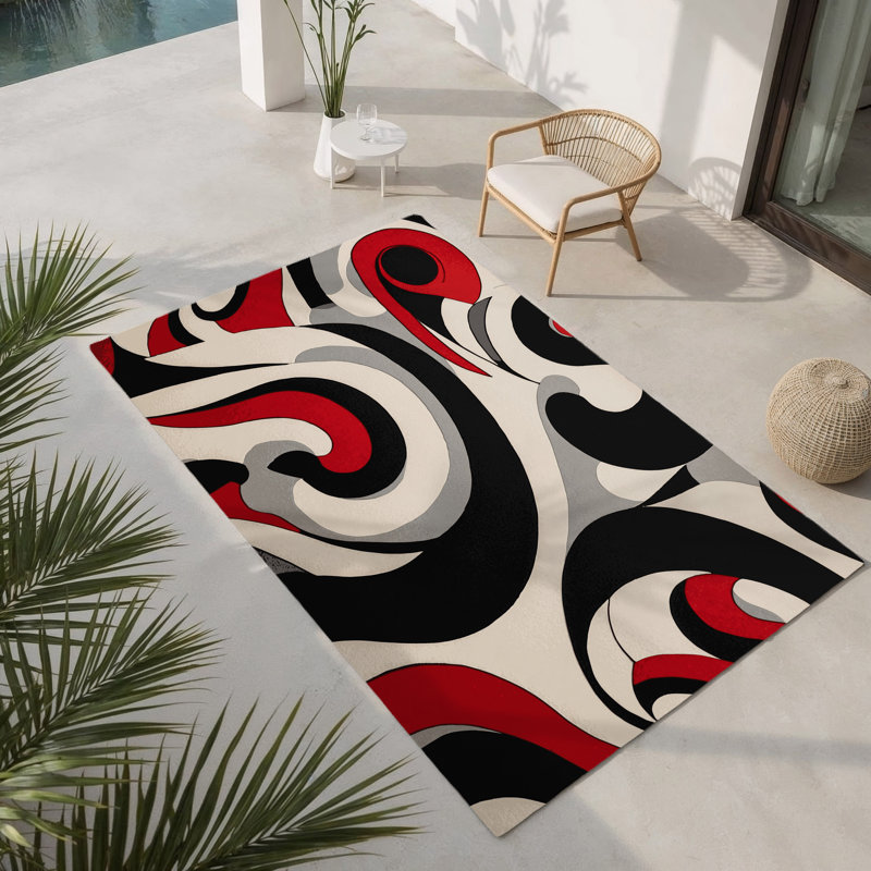 Tapis intérieur et extérieur Cosmic Blaze, Rectangle 1 pi 6 po x 2 pi 6 po