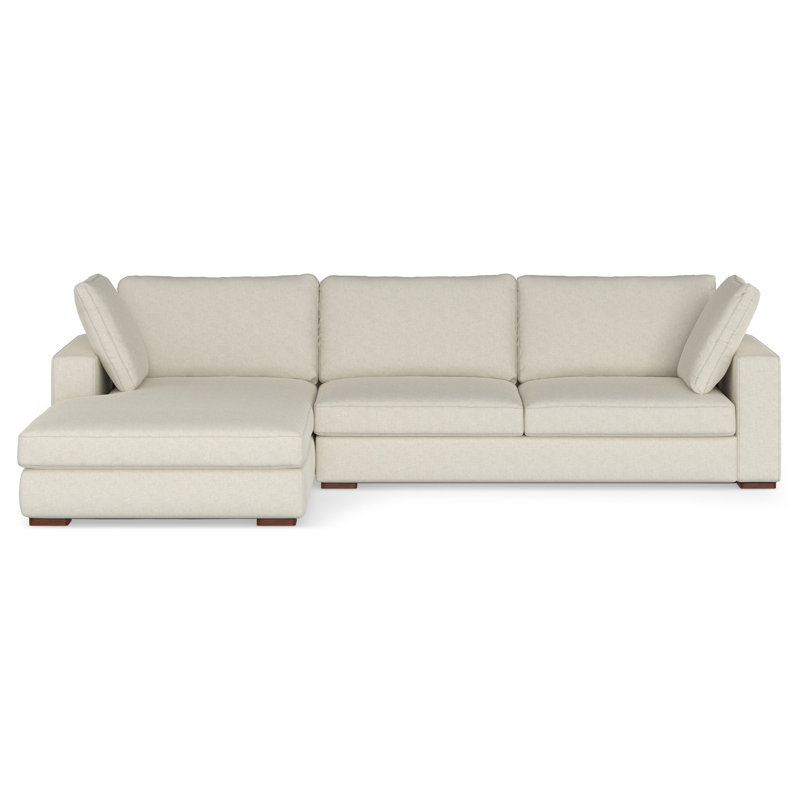Tatum Large Deep Seater Left Sectional Sofa, L-Shaped Performance Fabric Sofa in Contemporary Style, Cream