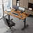 55 inch Electric Height Adjustable Standing Desk with Memory Preset, Ergonomic Sit-Stand Home Office Desk,Computer Desk with Hooks,Rustic Brown-1746265415-1746265411