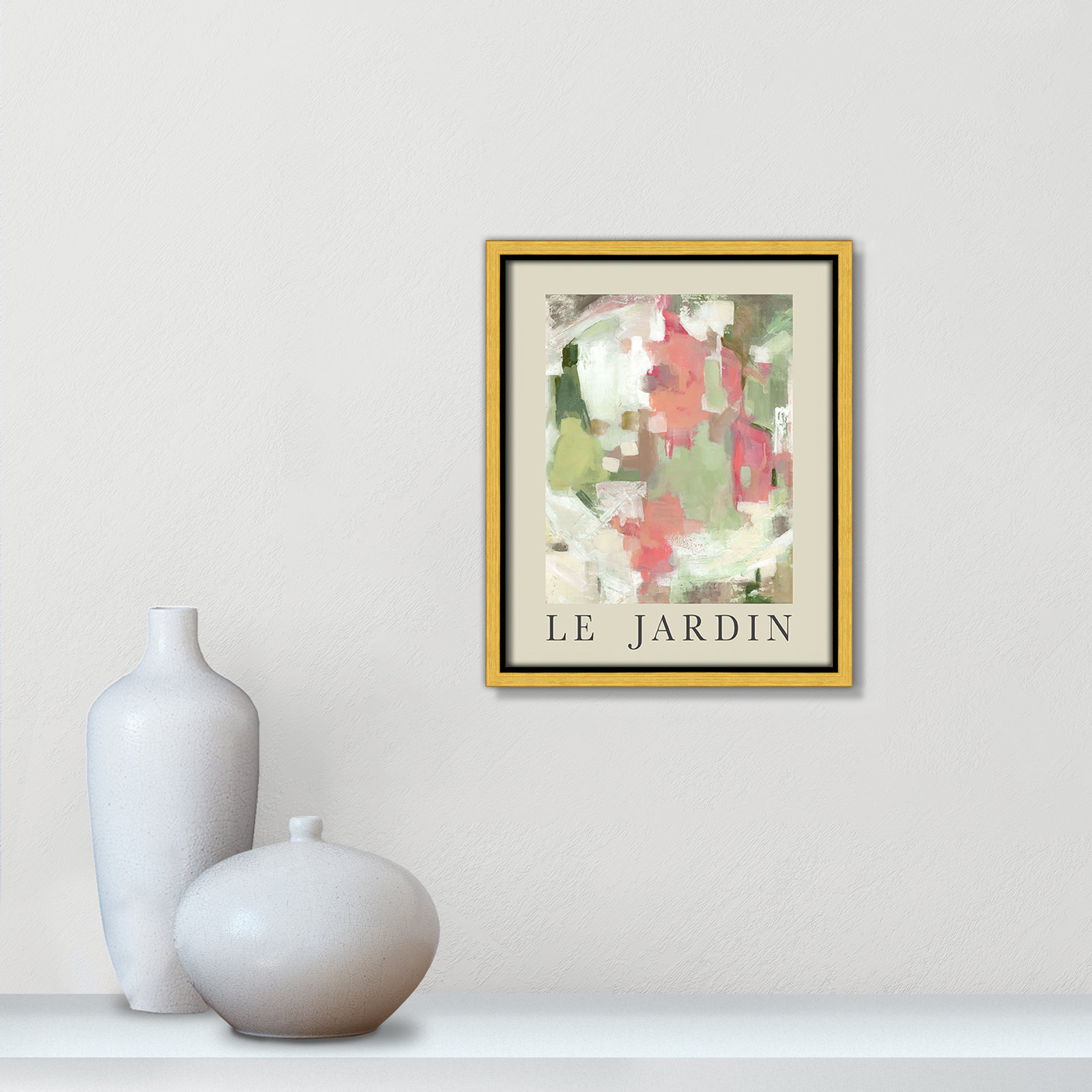 Botanical Poster Collection " Le Jardin " by Carol Robinson, No, 11.5" H x 9.5" W x 2" D, Gold Floater Frame
