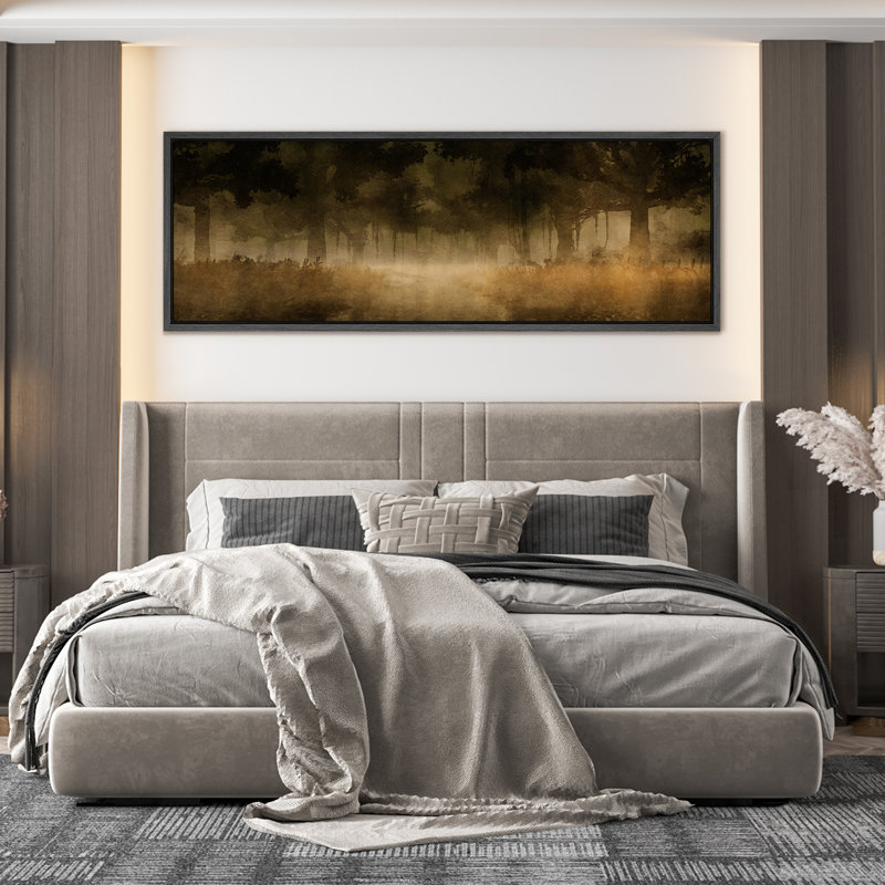 Peinture murale géante « Artest in the Mist », H 20 po x l 60 po, Noir, noir, noir, noir
