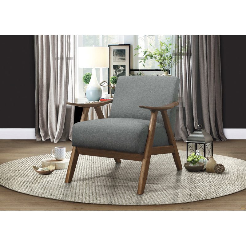 Mobilier de dossier et de siège en bois noyer et rembourré de 1 pièce Modern Home Furniture, Gris