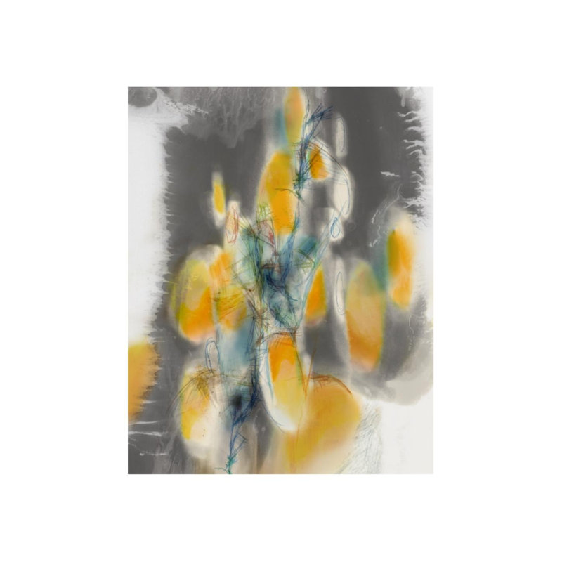 «Years Go By» par Sofia Fox - impression d'art graphique, H 50 po x l 40 po x P 1,5 po, Image au pinceau gel