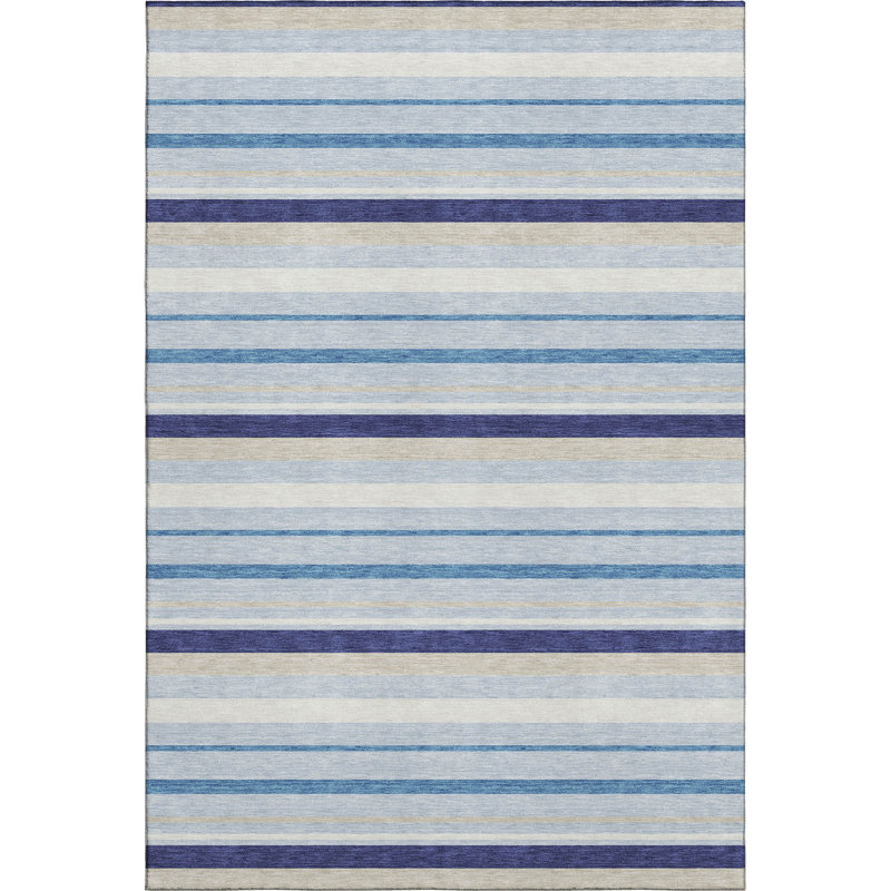 Premium Machine Washable Prisco Blue Rug, Rectangle 2'6" x 3'10"