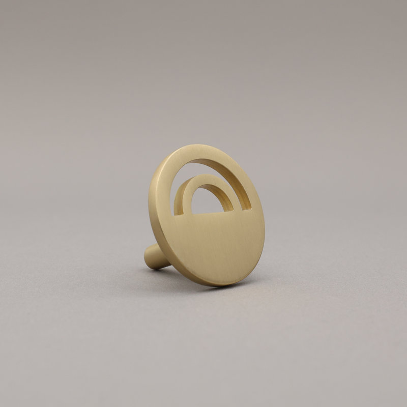 Horizon Circle Knob, Satin Brass