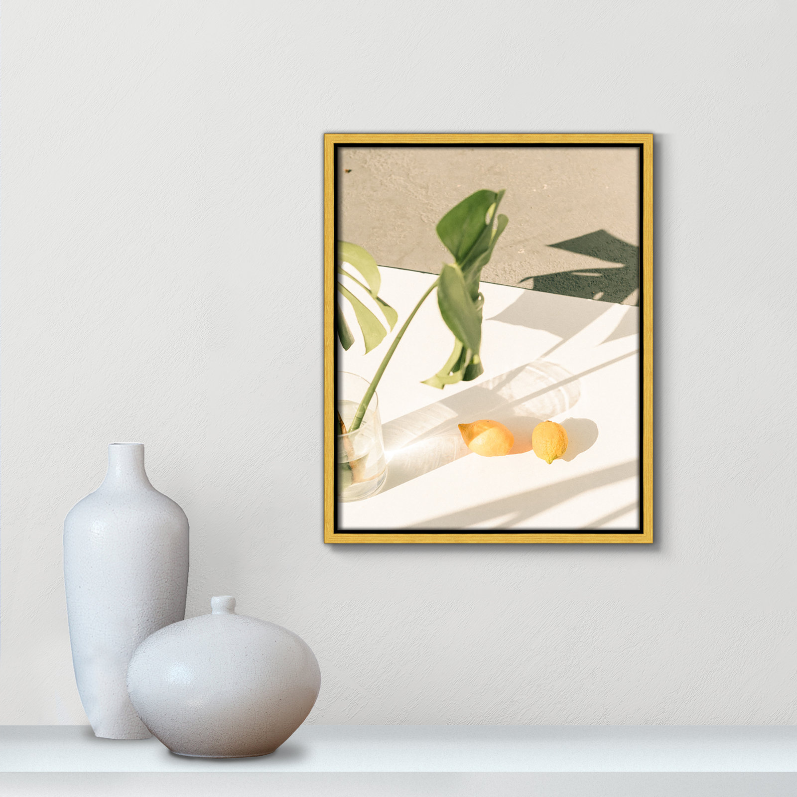 Citrus and Palms Print, 15.5'' H x 12.5'' W x 2'' D, Gold Framed