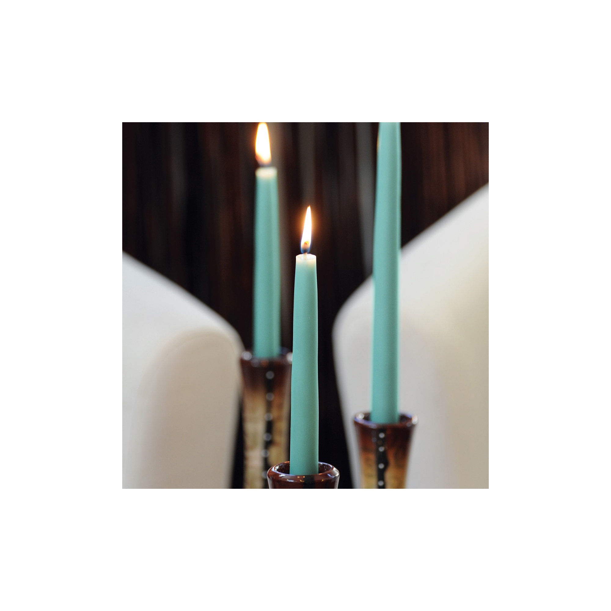 12 Piece Unscented Taper Candle Set, Sky, 9" H x 0.88" W x 0.88" D