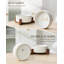 Hexagon & Flower Embossed Pattern Anti-skid Stoneware Elevated Feeder-116384185